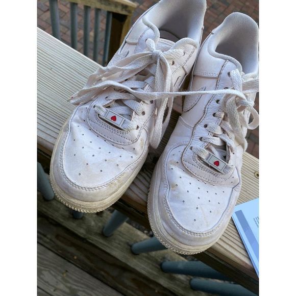 NIKE WOMENS AIR FORCE 1 Valentine’s Day Foam Pale Pink 2019 Size 8 CD0183-600 Ra - Picture 8 of 10